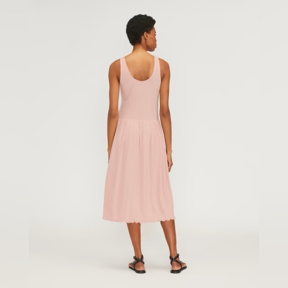 NWT Everlane The Rib Soft Knit Scoop Neck Sleeveless Tank Dress Petal Pink Large - Picture 5 of 16